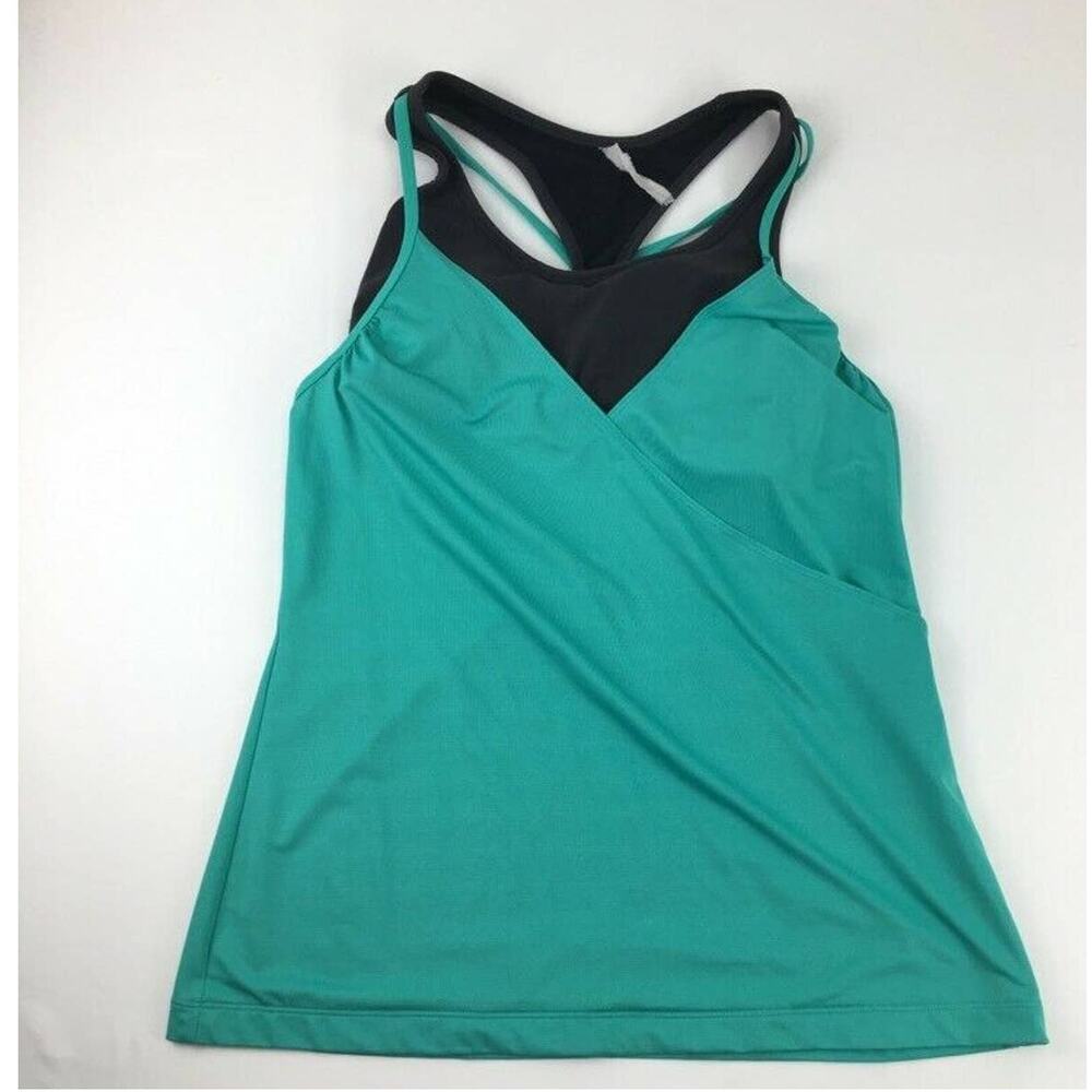 Lucy 2/1 Sport Bra Tank Top Racerback Pullover S